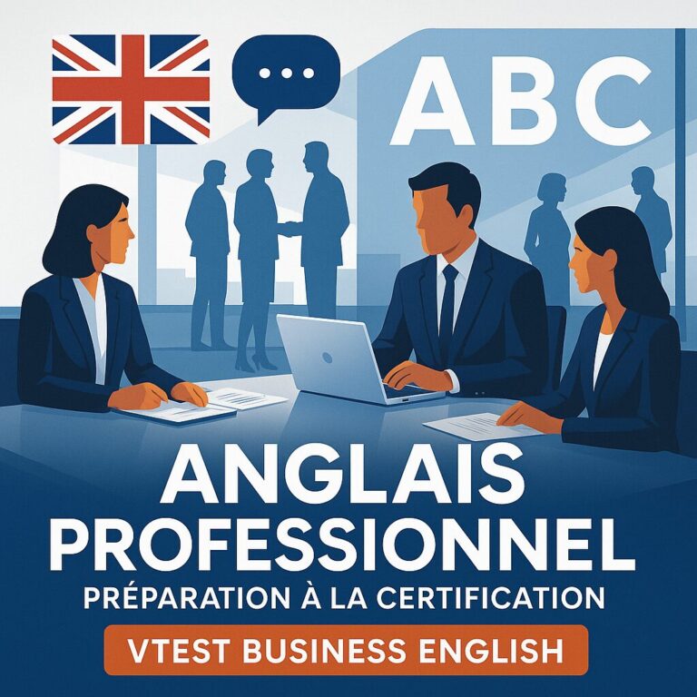 Anglais Professionnel – Préparation à la certification VTest Business English – 4 Skills / 50 heures